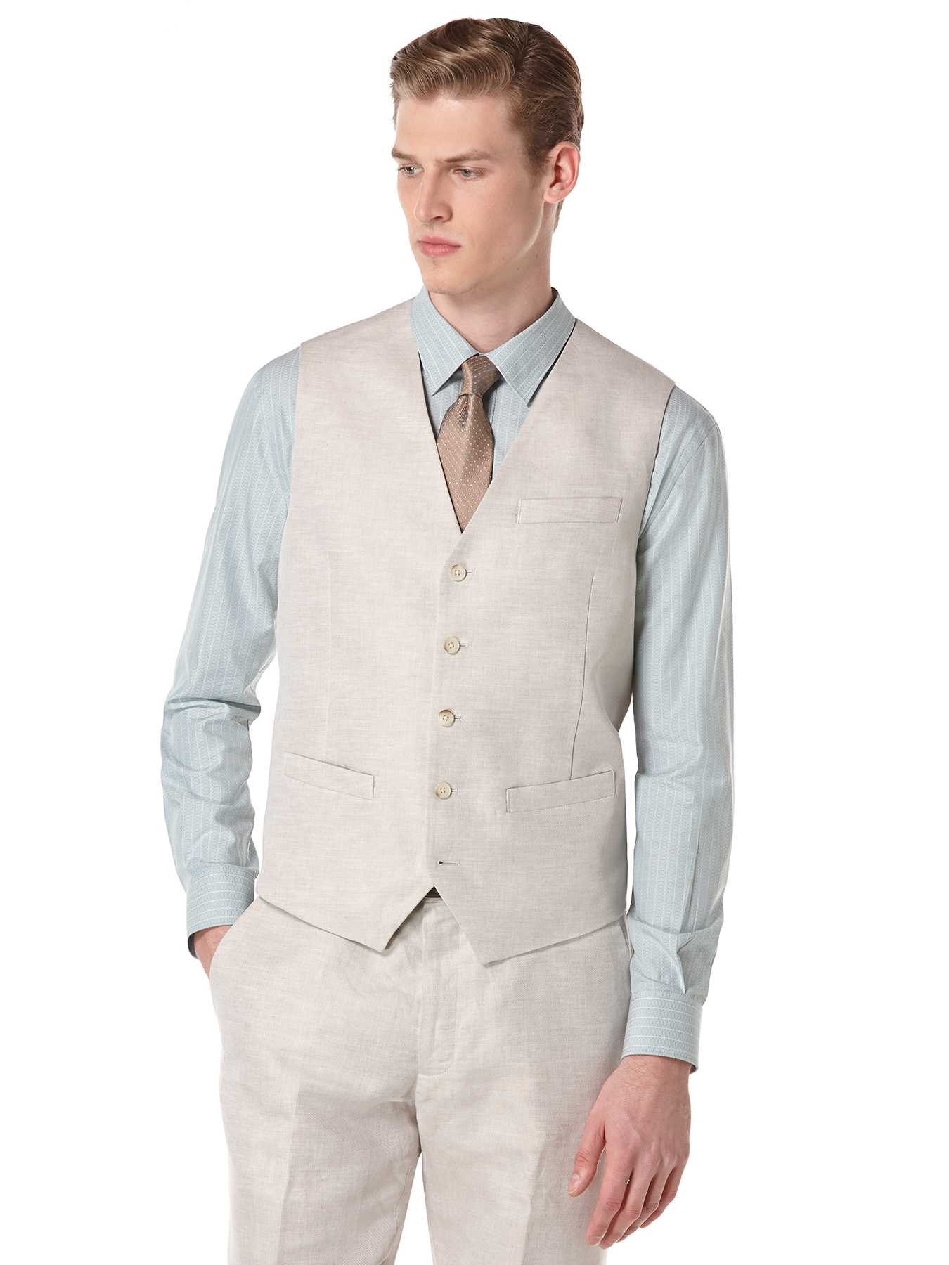 Perry Ellis Linen Cotton Suit Vest