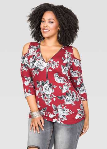 Floral Cold Shoulder Top