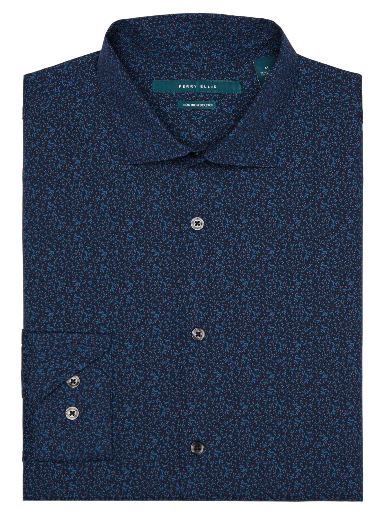 Perry Ellis Big and Tall Non-Iron Mini Floral Shirt