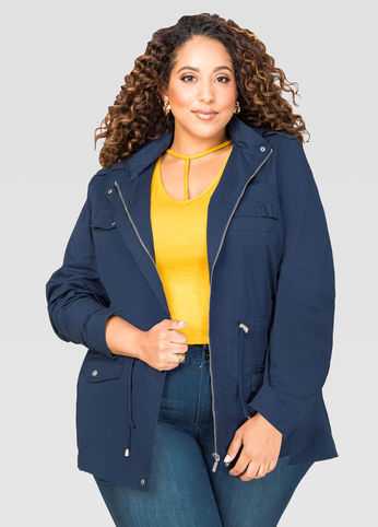 Hooded Twill Anorak Jacket