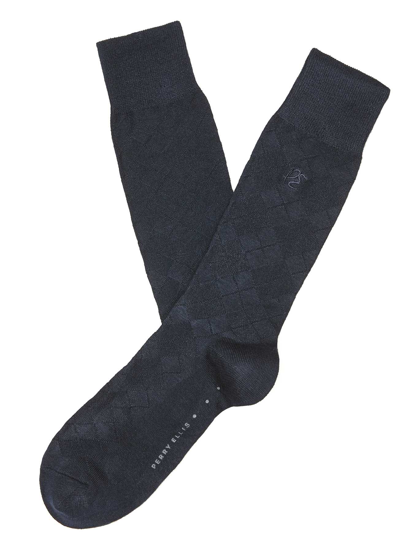 Perry Ellis Diamond Stitch Logo Sock