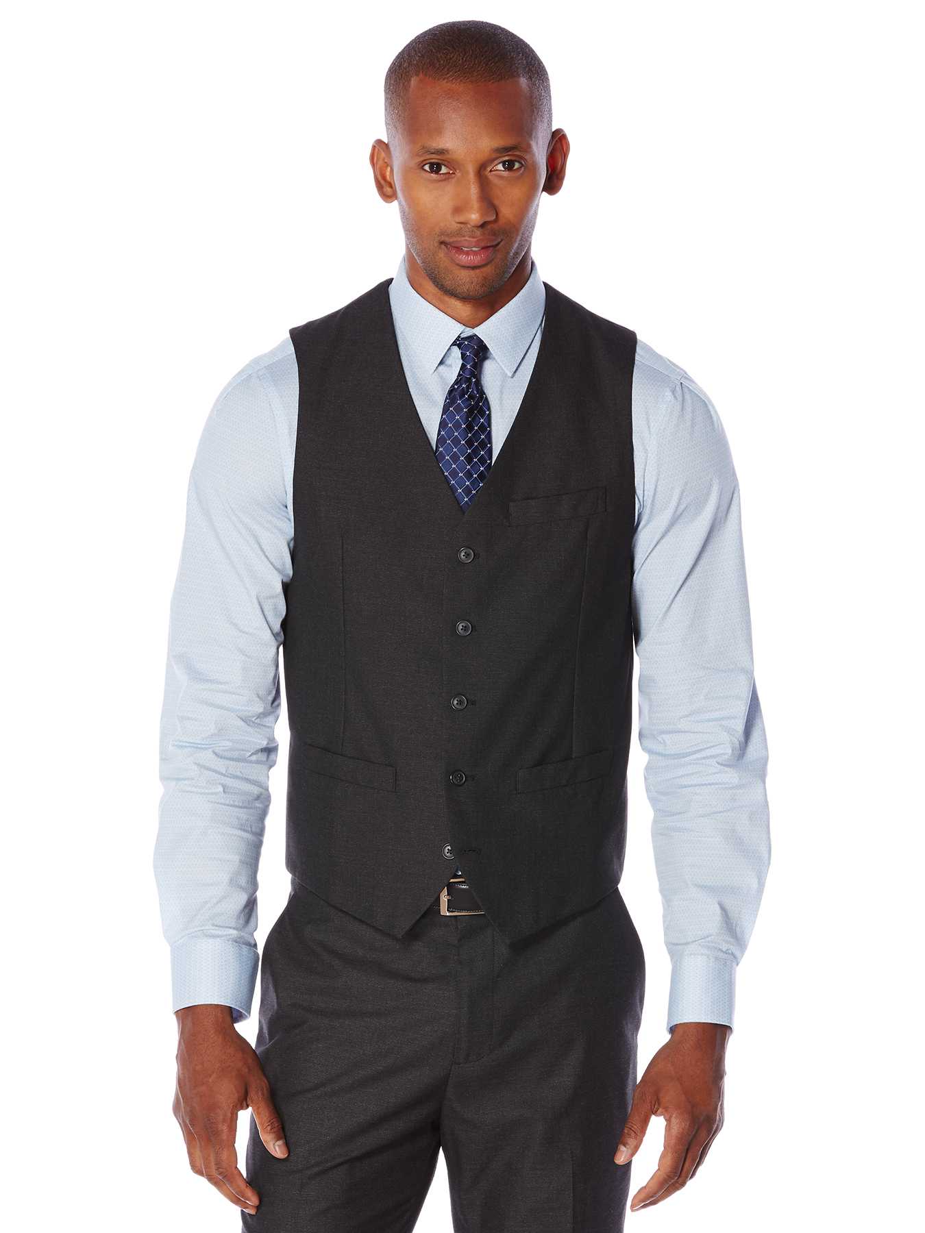 Perry Ellis Slim Fit Heather Texture Suit Vest