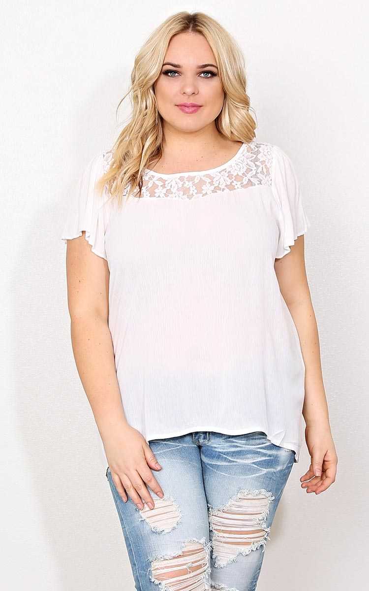 Plus Size Boho Flirt Woven Gauze Top - Ivry/Natrl in Size by Styles For Less