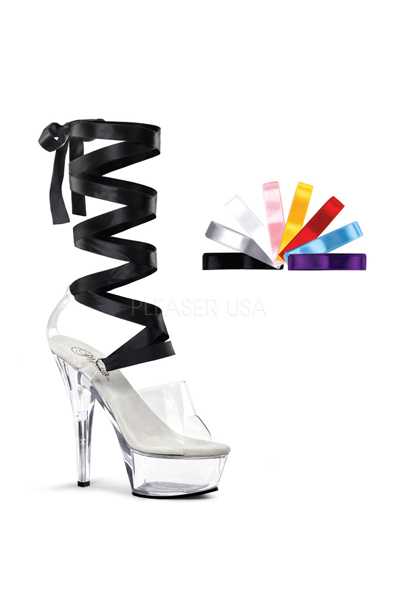 Clear Interchangeable Lace Up High Heels