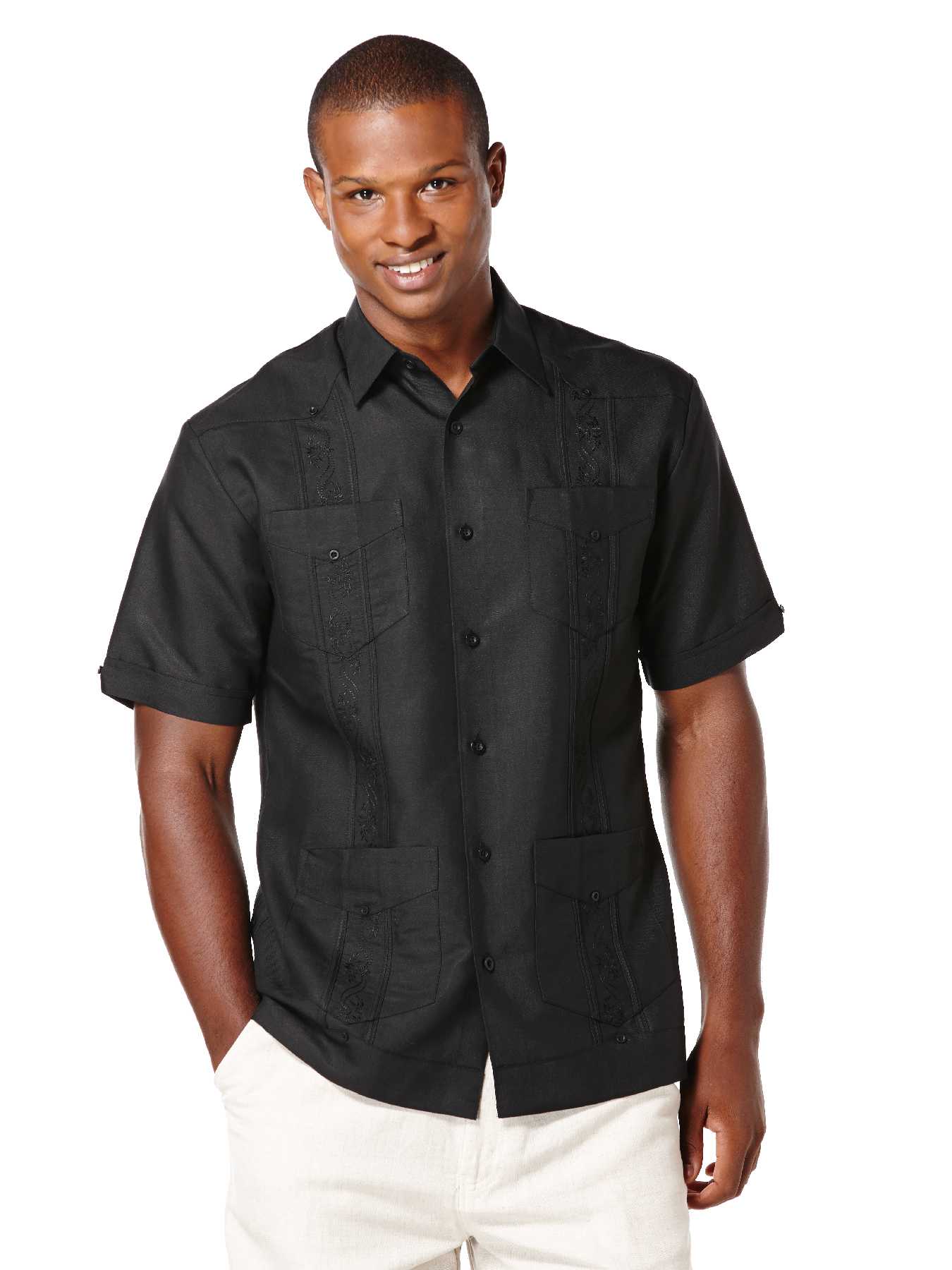 Cubavera Big & Tall Ramie/Rayon Short Sleeve Embroidered Guayabera