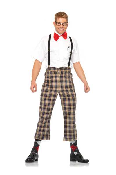 Brown 4 PC Nerdy Ned Mens Costume