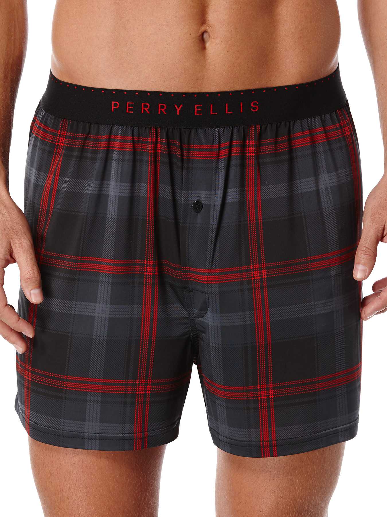 Perry Ellis Ibiza Plaid Luxe Boxer Short