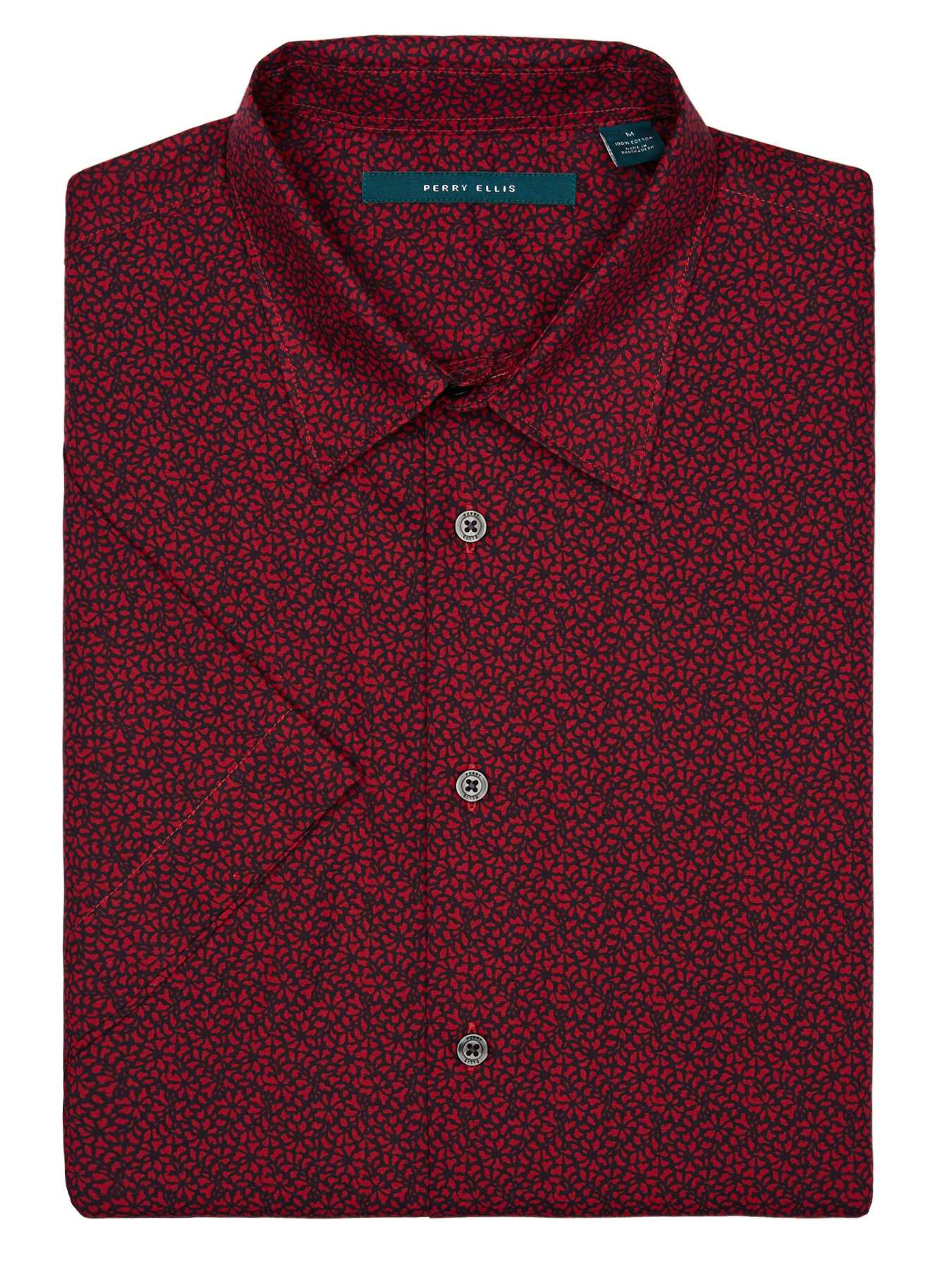 Perry Ellis Short Sleeve Print Floral Shirt