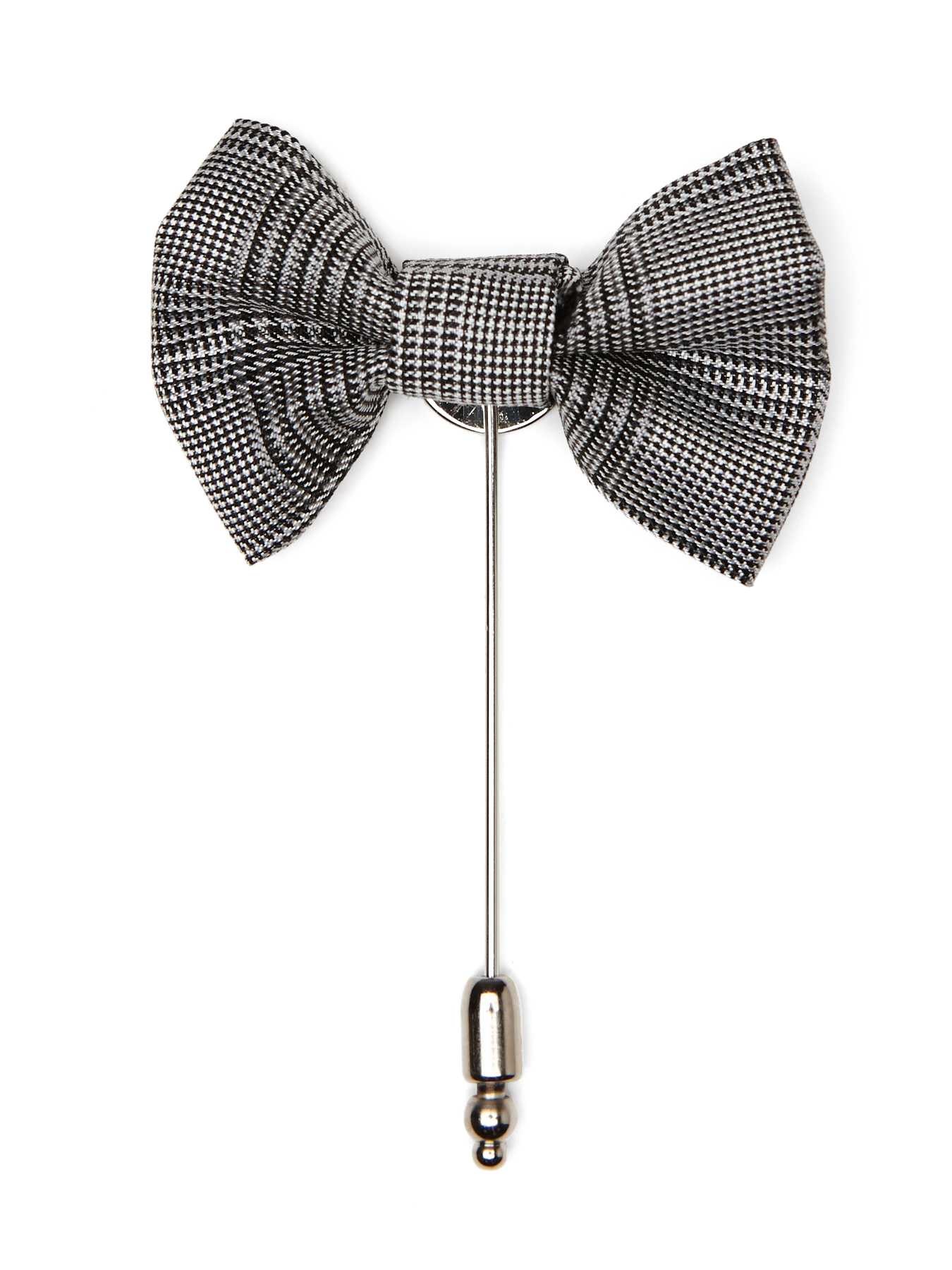 Perry Ellis Glen Plaid Bow Lapel Pin