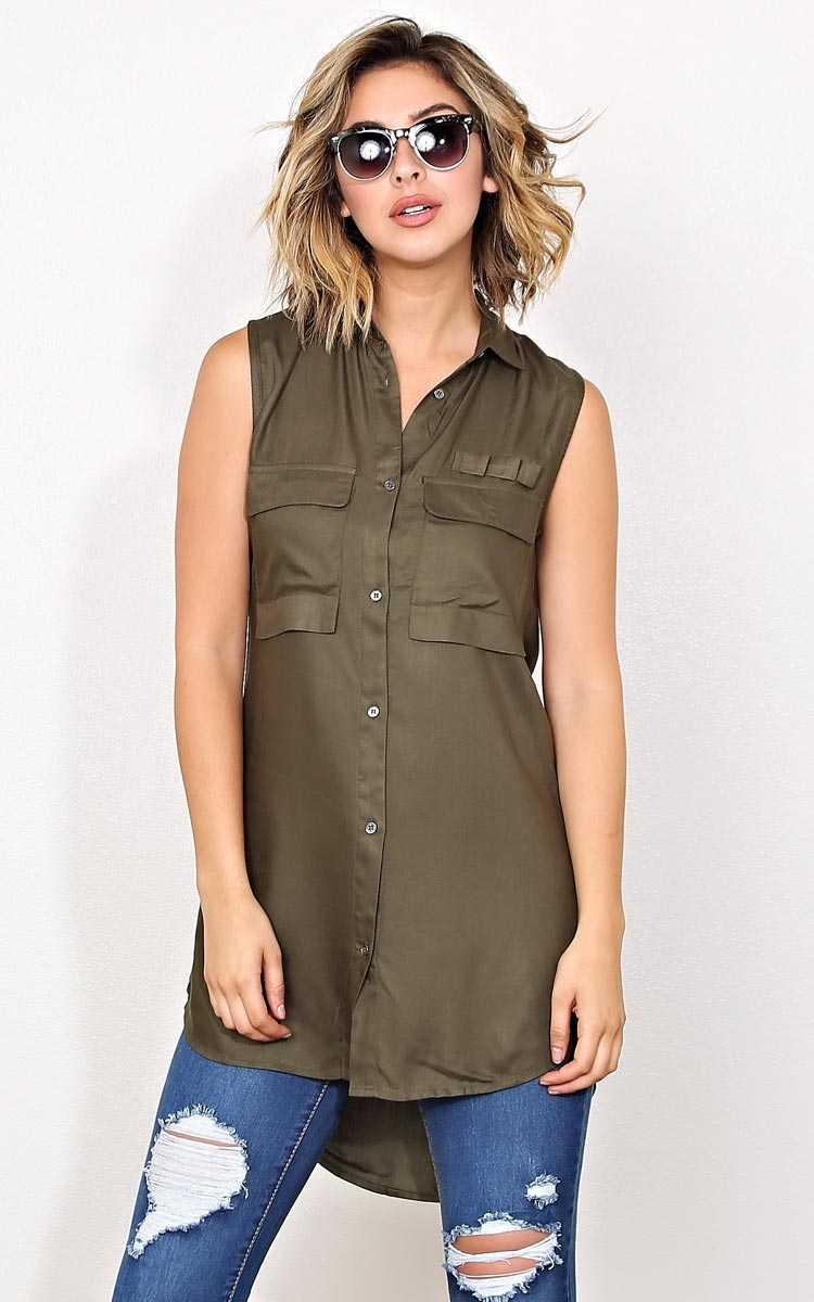 Take Charge Woven Tank - - Olive/Drab in Size by Styles For Less