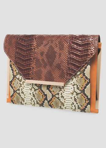 Colorblock Snake Shoulder Bag