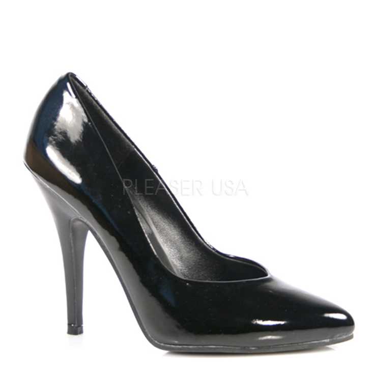 Black Single Sole Pump High Heels Patent
