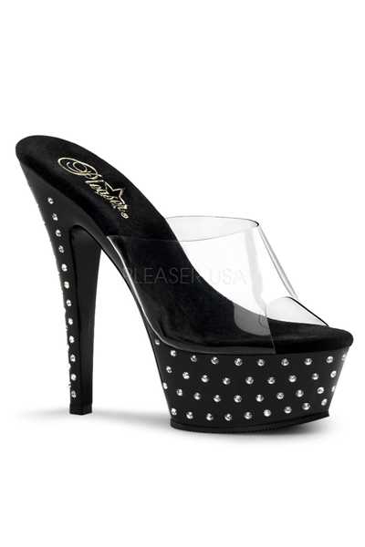 Clear Black Rhinestone Platform High Heels