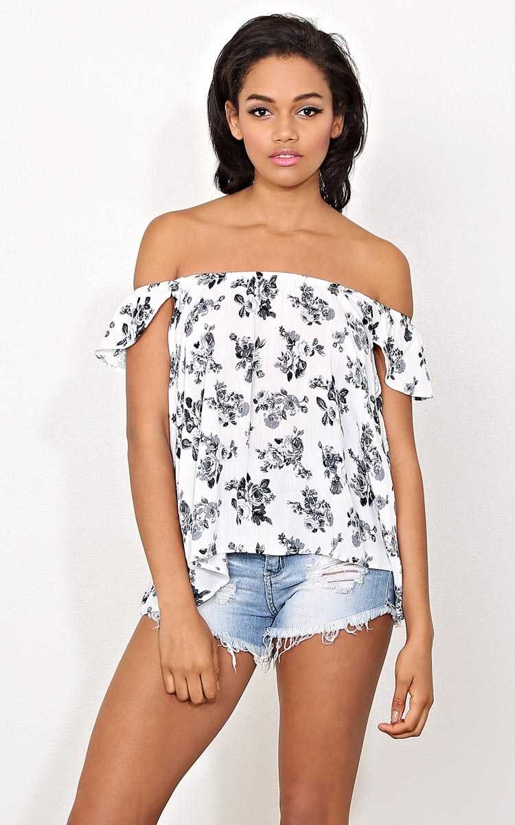 Flora Woven Gauze Top - - Black Combo in Size by Styles For Less