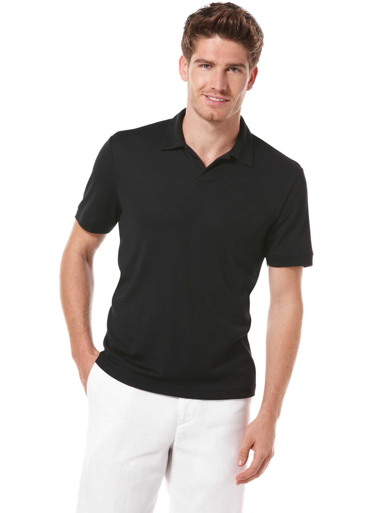Perry Ellis Big and Tall Rib Open Knit Polo