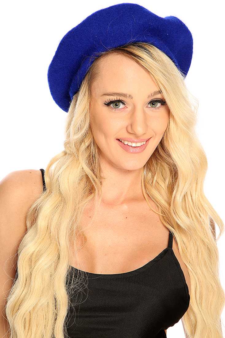 Royal Blue Cute Summer Beret Wool Hat