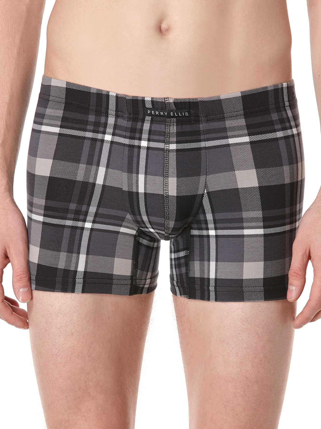 Perry Ellis 3 Pack Plaid Stretch Boxer Brief