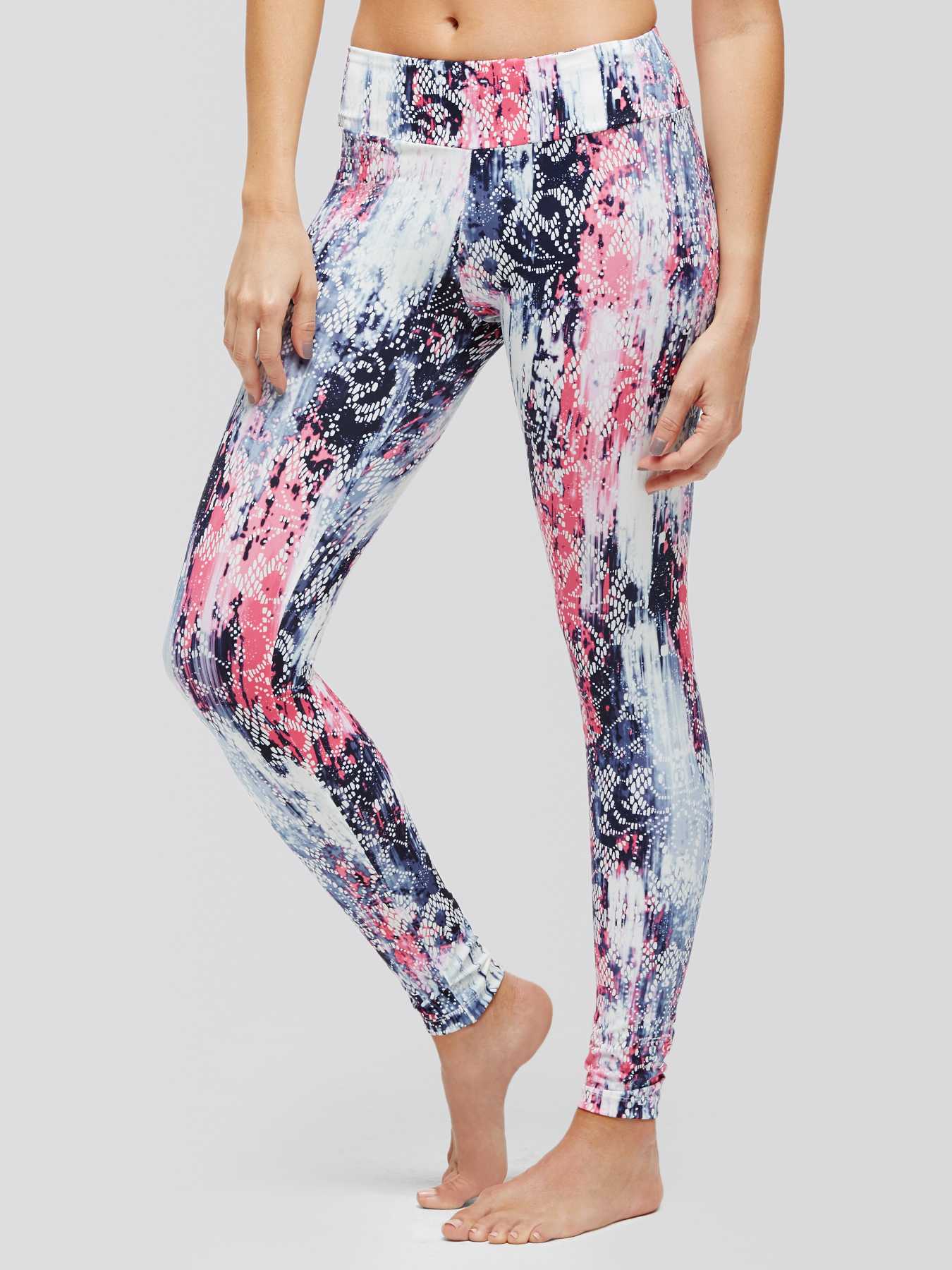 Peony Blurred Lace Print Leggings