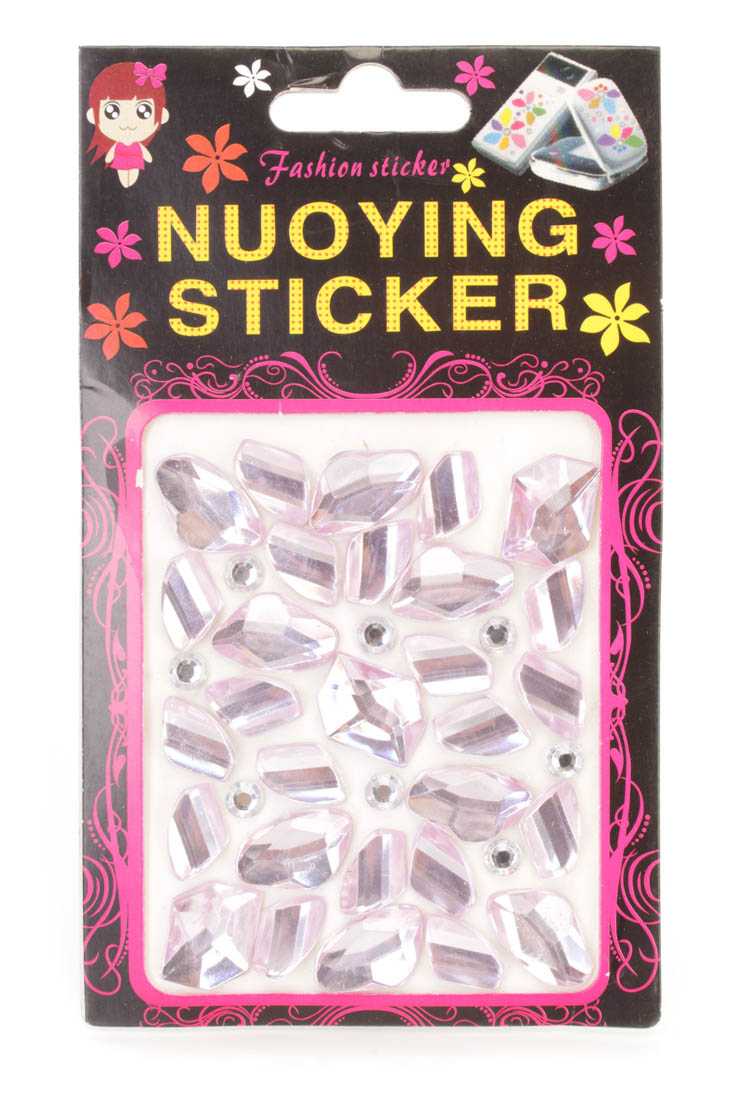 Pink Faceted Beaded Gemstone Stickers