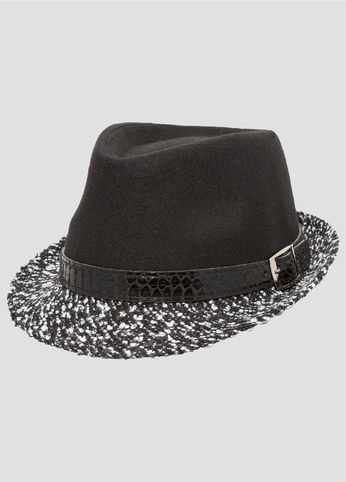 Croc Band Contrast Brim Fedora Hat