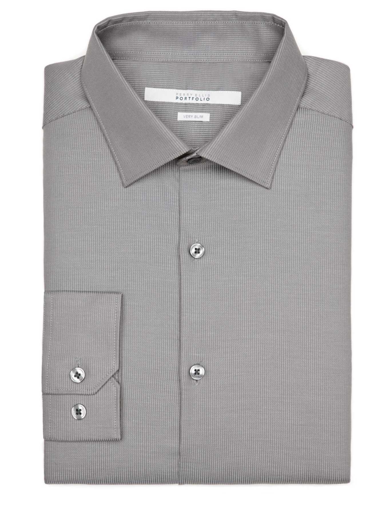 Perry Ellis Very Slim Corded Texture Dress Shirt