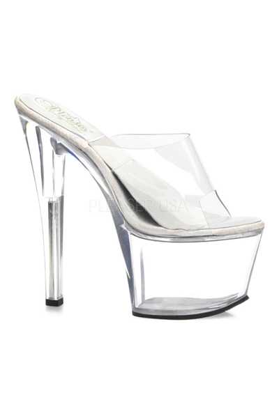 Clear Slip On Platform High Heels