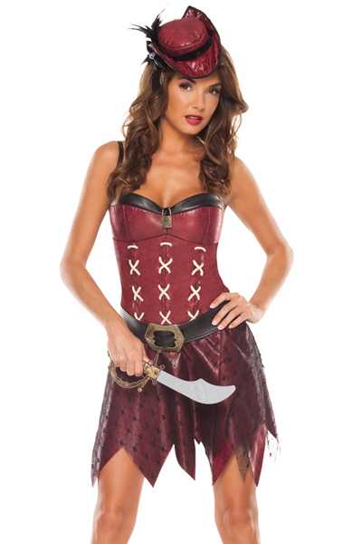 BURGUNDY SWEETHEART PIRATE COSTUME