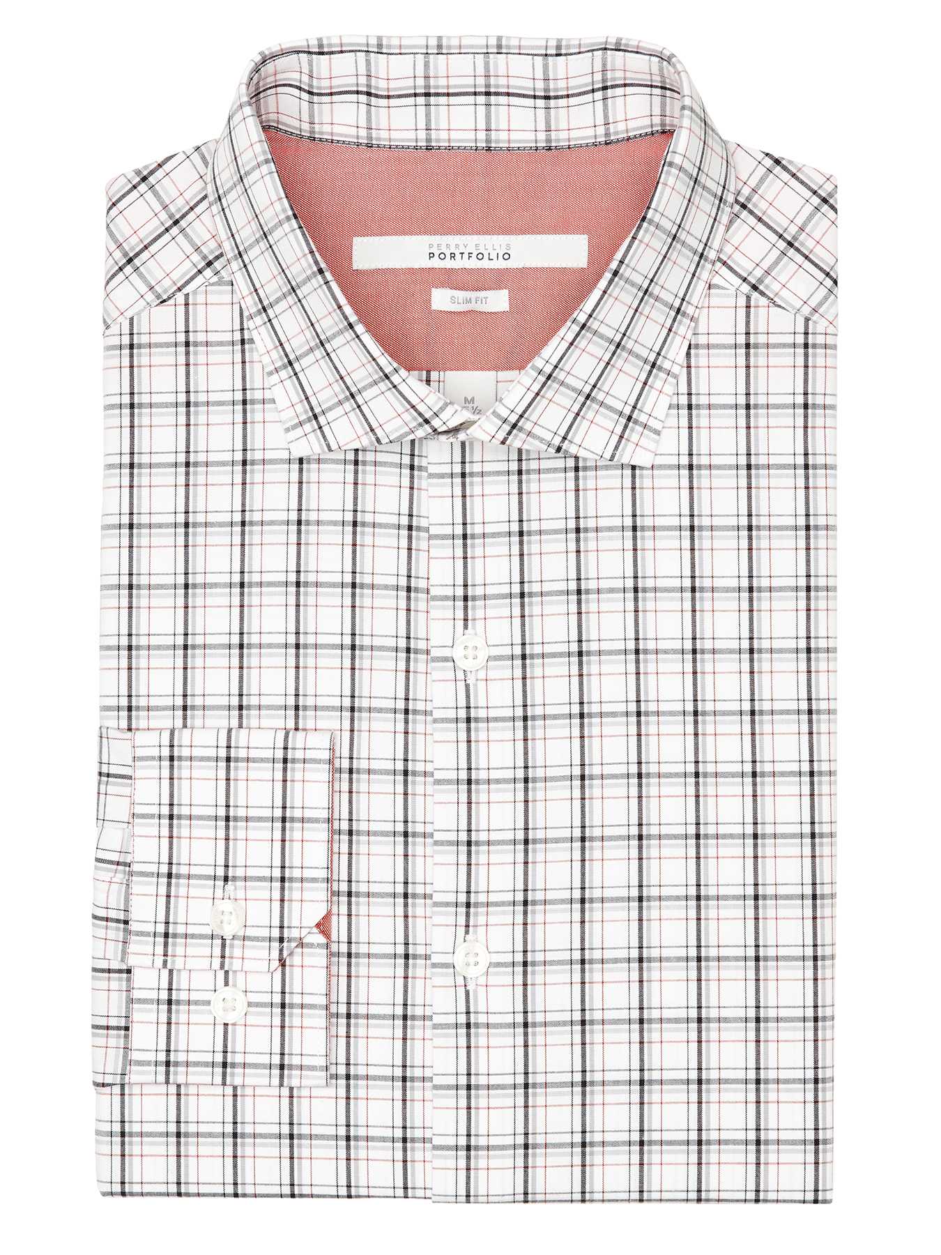 Perry Ellis Slim Fit Two Color Windowpane Dress Shirt