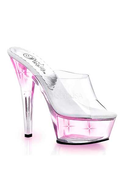 Clear Pink Light Up Platform High Heels