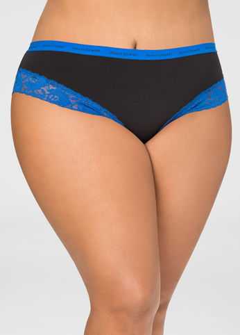 Lace Trim Microfiber Bikini Panty