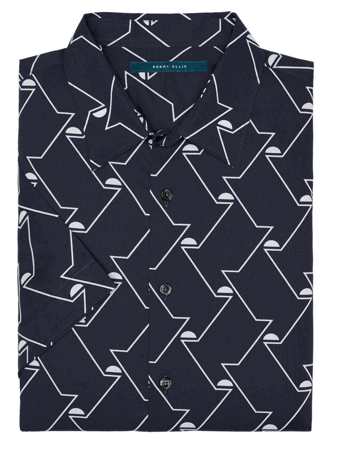 Perry Ellis Short Sleeve Zigzag Print Shirt