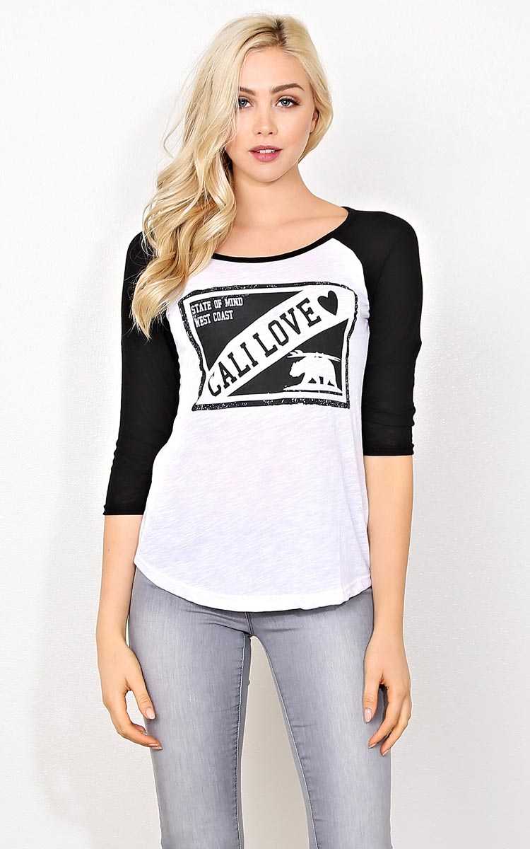 STATE OF MIND Knit Raglan - - Black Combo in Size by Styles For Less
