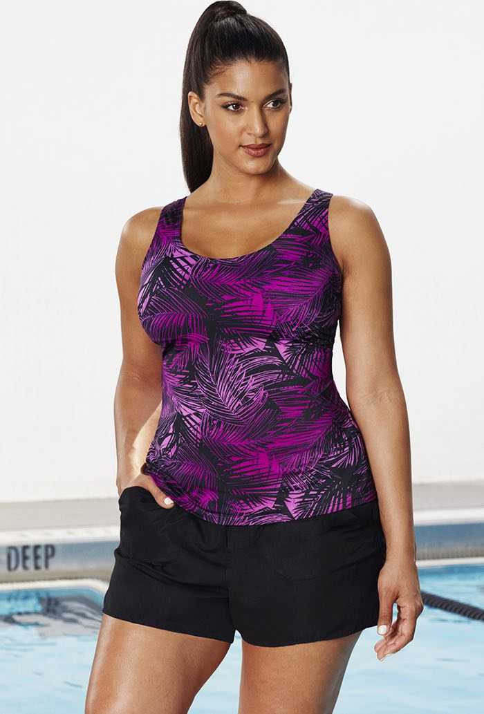 Chlorine Resistant Berry Palm Sport Cargo Shortini