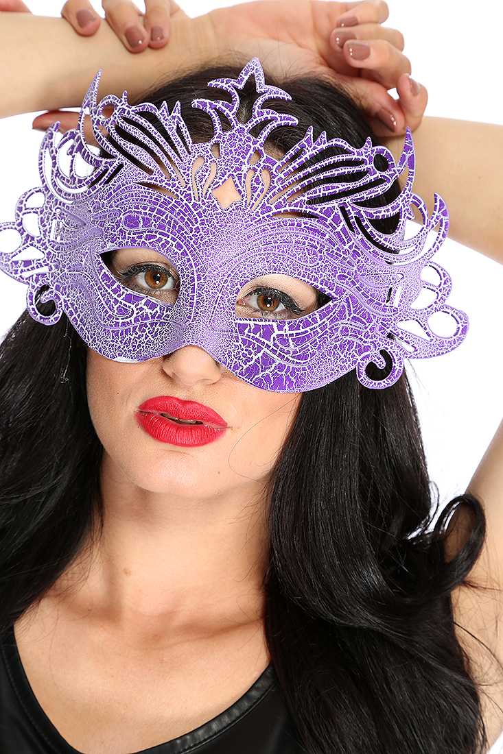 1 PC Purple Crackle Paint Face Mask