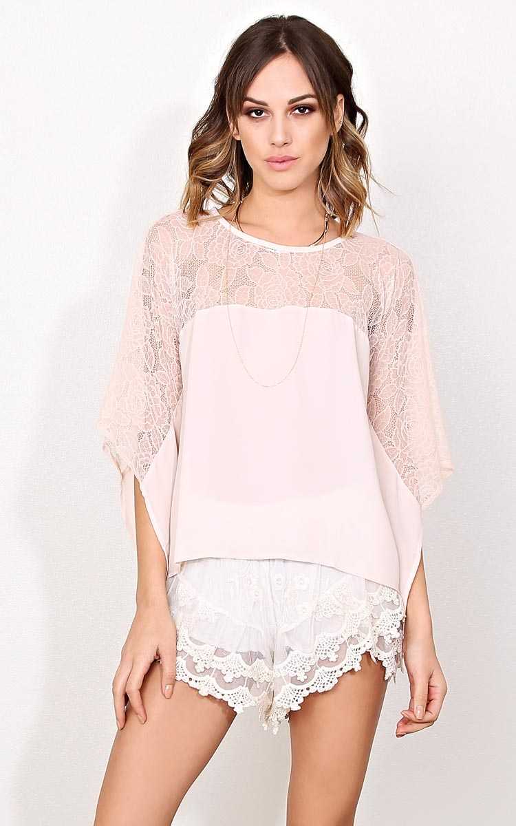 Lily Woven Top - - Blush in Size by Styles For Less