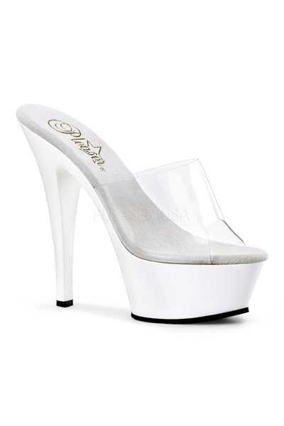 Clear White Slip On Platform High Heels