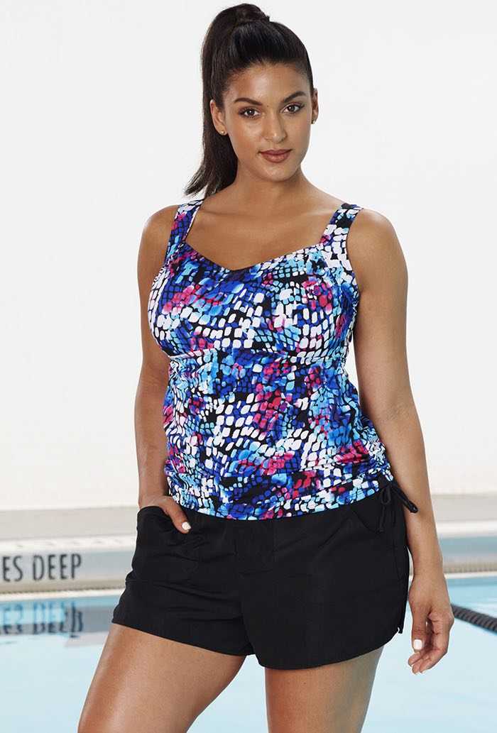 Chlorine Resistant Xtra Life Lycra Mosaic Side-Tie Cargo Shortini