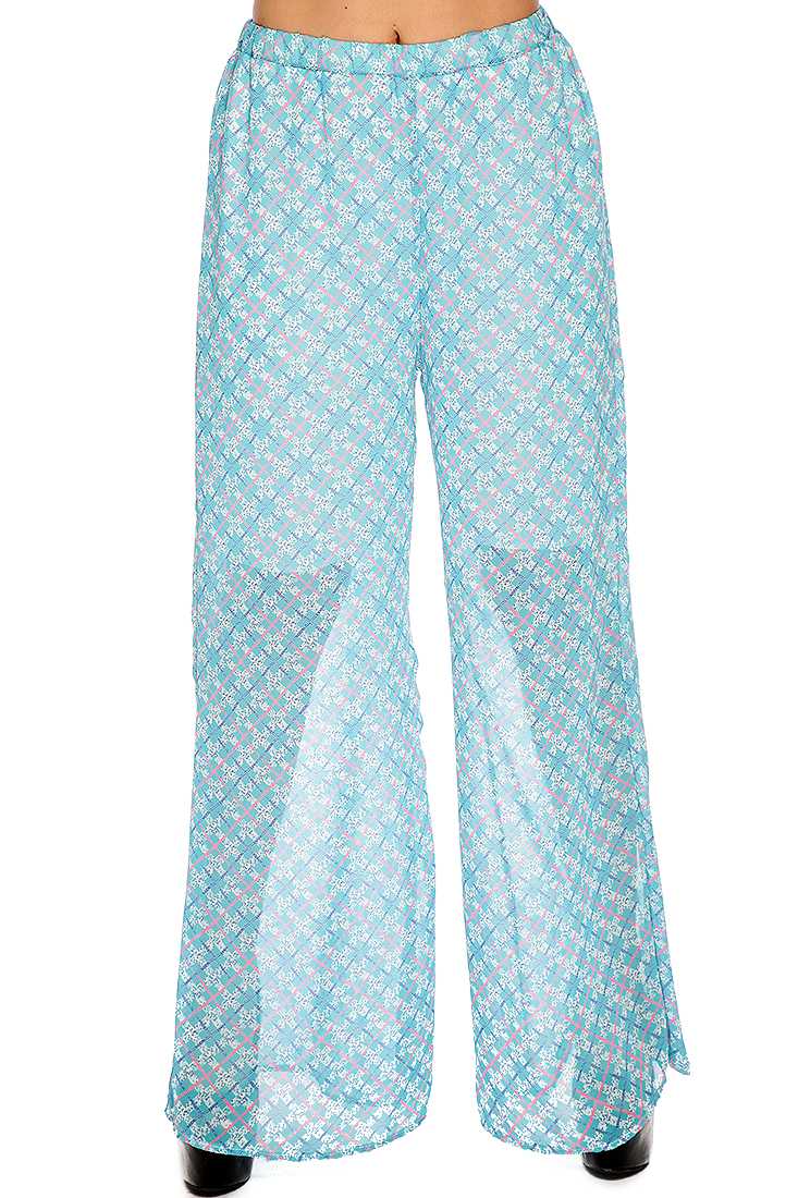 Seafoam Pink Printed Stylish Gaucho Pants