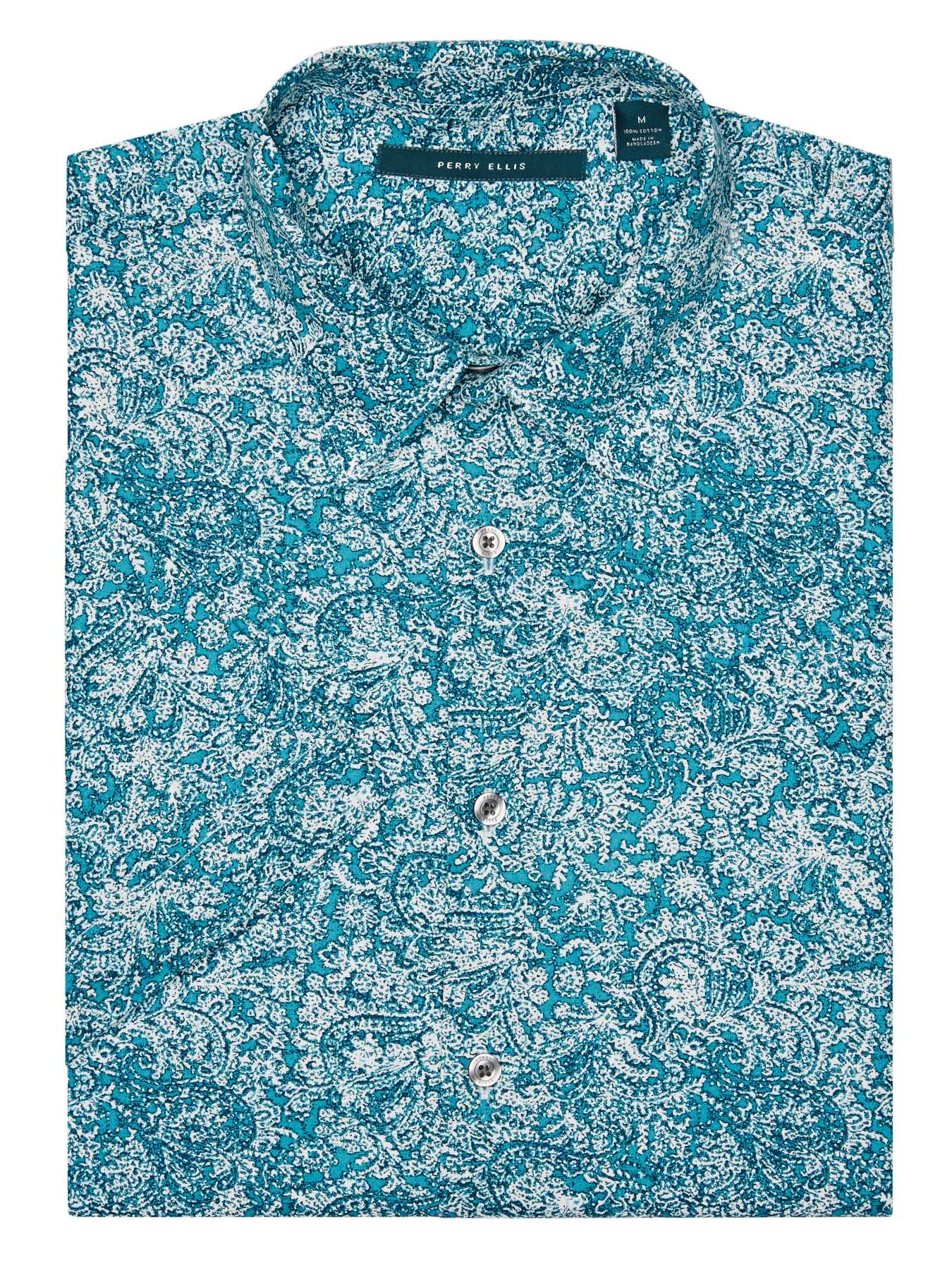 Perry Ellis Short Sleeve Printed Paisley Shirt