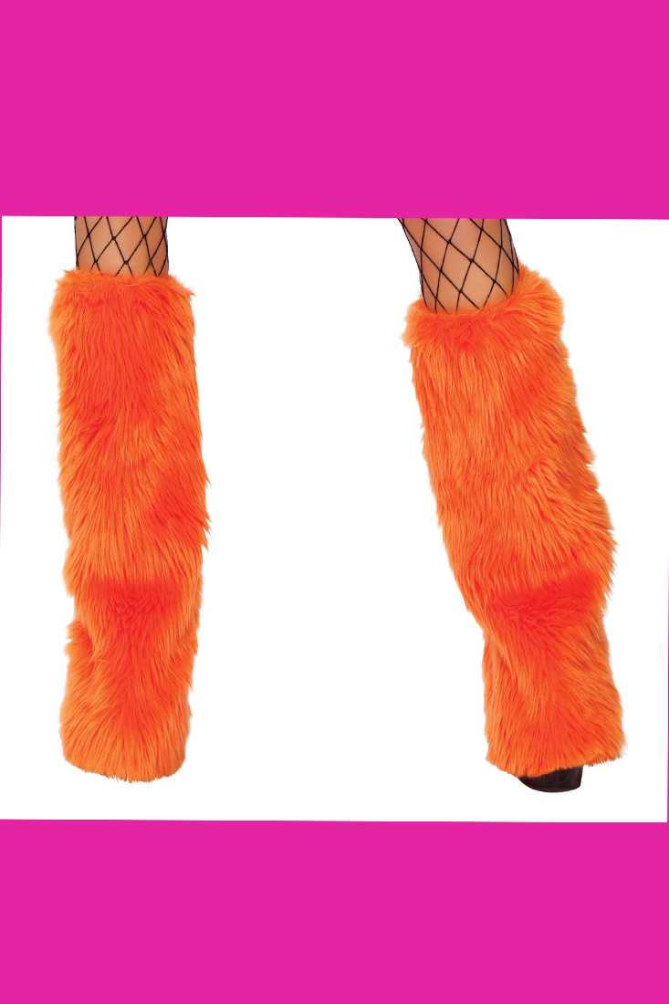 Orange Faux Fur Leg Warmers Costume Accessory