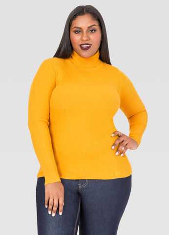 Basic Ribbed Turtleneck Sweater