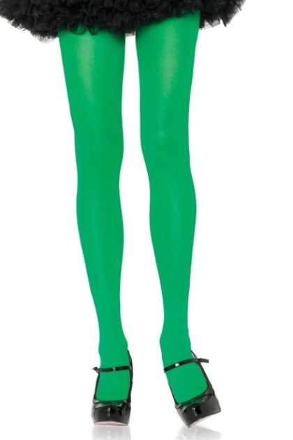 Kelly Green Nylon Tights Hosiery