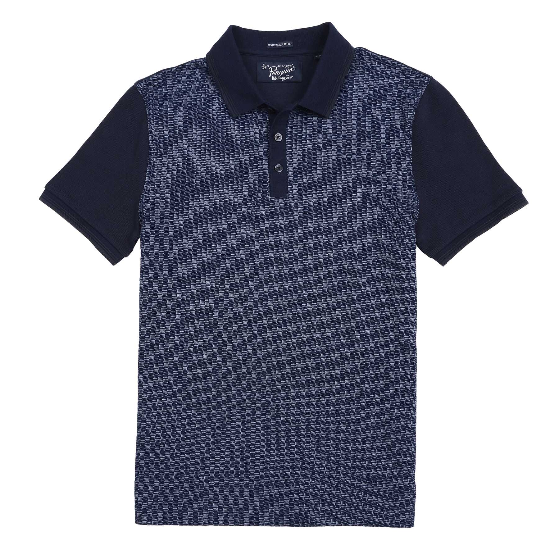 Original Penguin OP BLUE JACQUARD FRONT POLO
