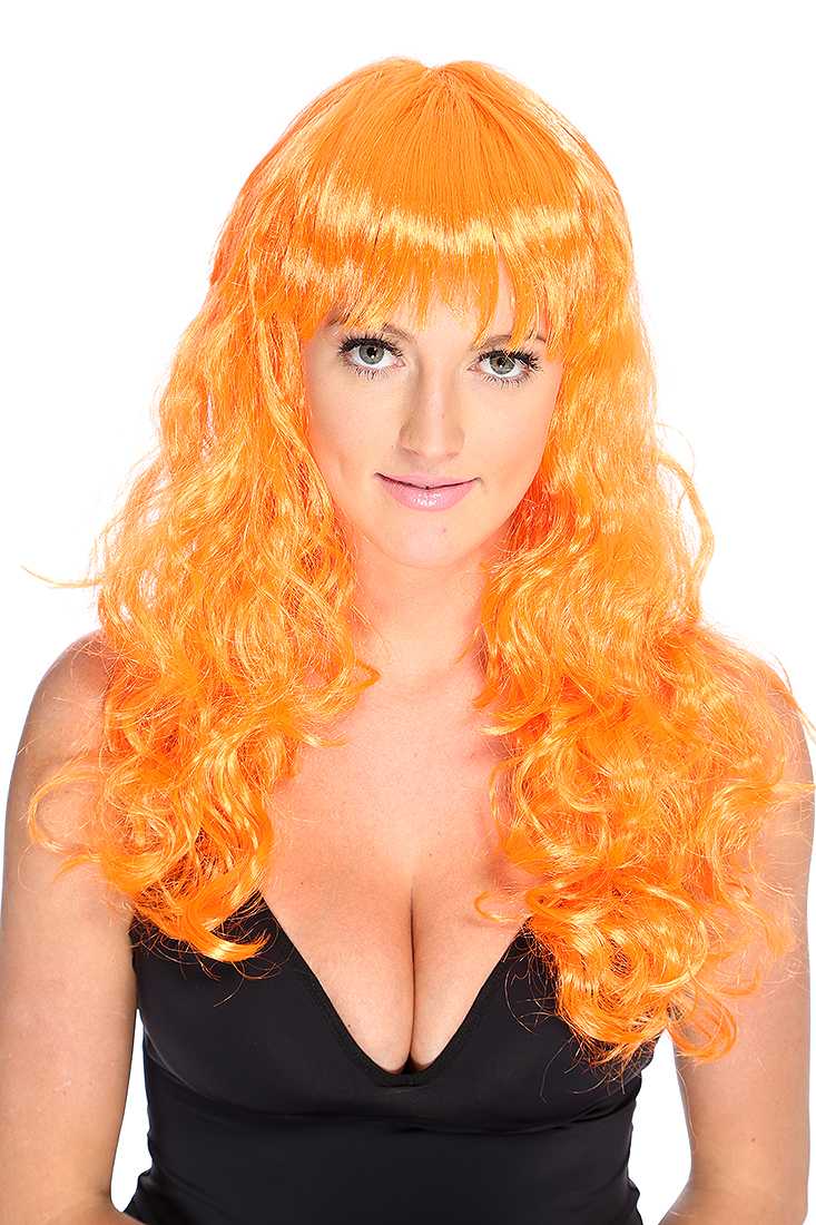 Orange Wavy Layer Wig
