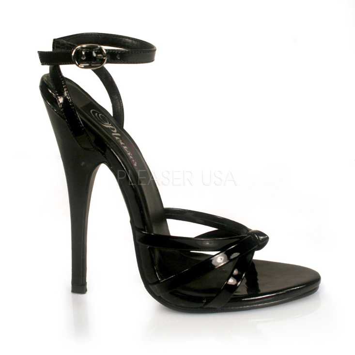 Black Patent Strappy Sandal High Heels
