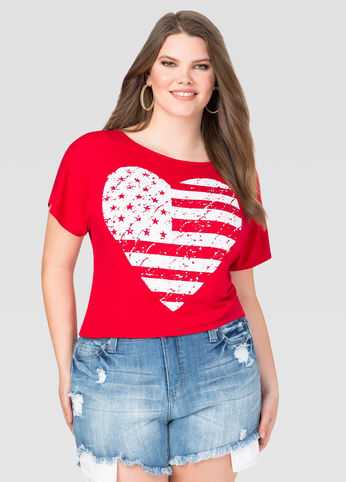 Flag Heart Crop Top
