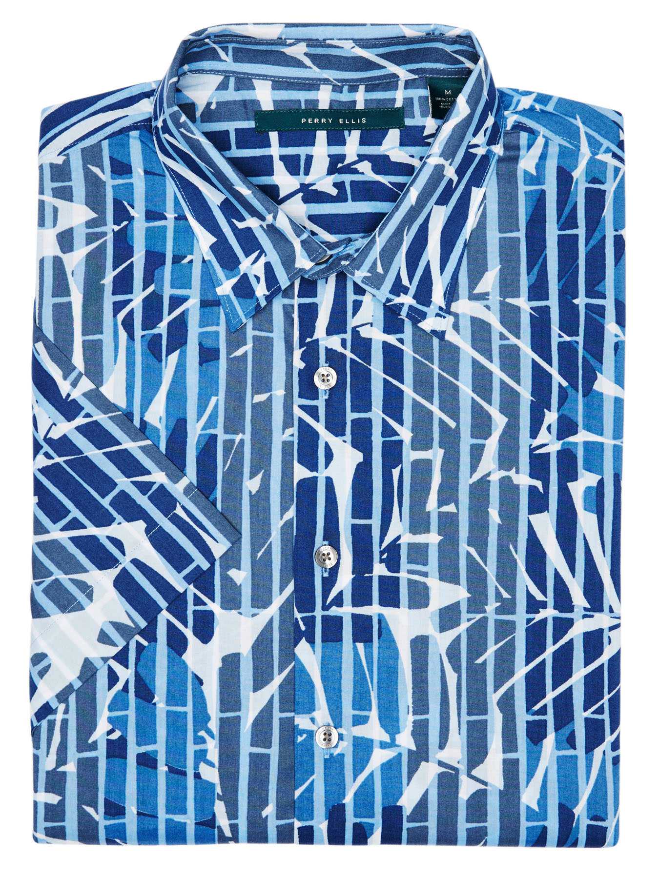 Perry Ellis Short Sleeve Leaf Print Shirt