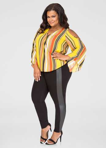 Faux Leather Side Ponte Legging