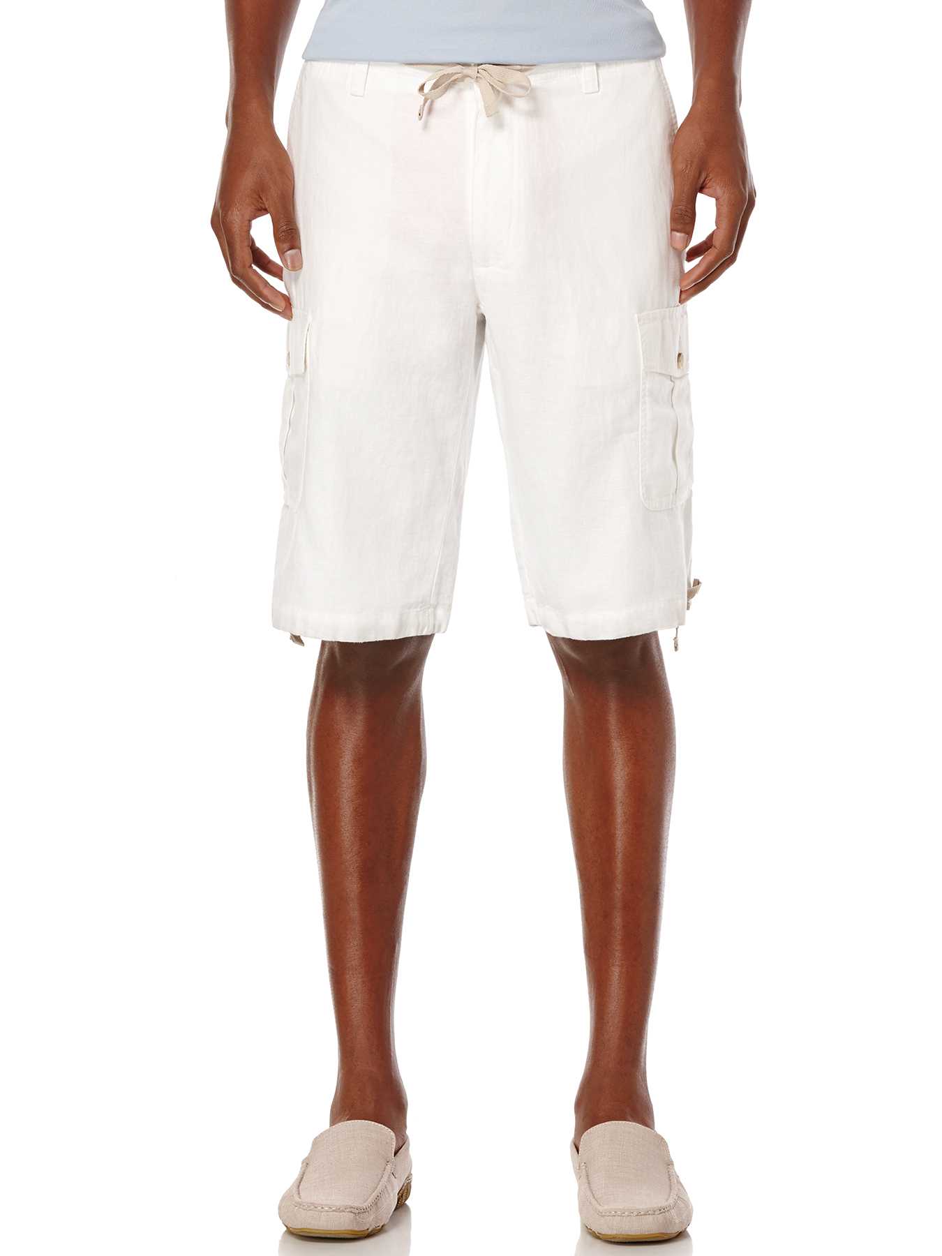Perry Ellis Linen Cotton Drawstring Cargo Short