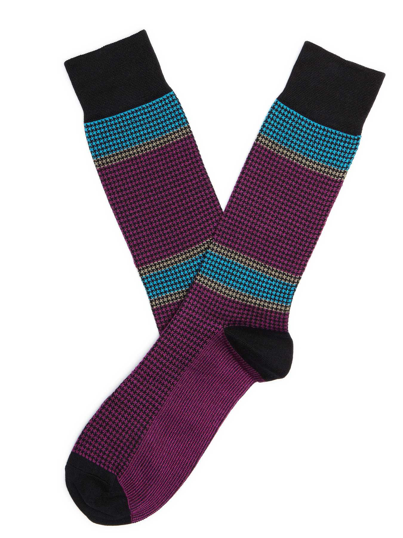 Perry Ellis Mercerized Cotton Mini Houndstooth Sock